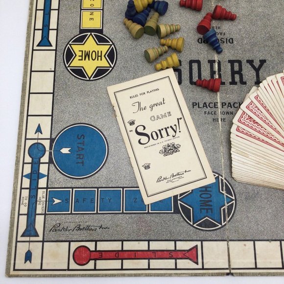 Sorry! Game Vintage The Great Game lot parker Brothers Pick Up Sticks Bingo - Picture 2 of 8